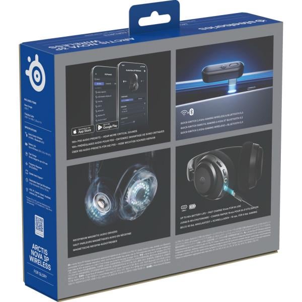 Наушники беспроводные игровые с микрофоном SteelSeries Arctis Nova 3P Wireless 2,4 ГГц Bluetooth MultiPlatform Black (61686) - фото 6 Наушники беспроводные игровые с микрофоном SteelSeries Arctis Nova 3P Wireless 2,4 ГГц Bluetooth MultiPlatform Black (61686) - фото 6