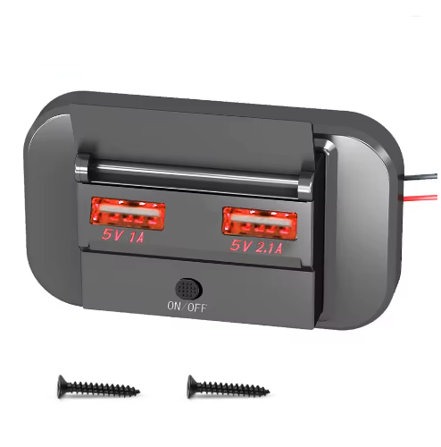 Панель автомобильная накладная USB со шторкой 12-24V 36W