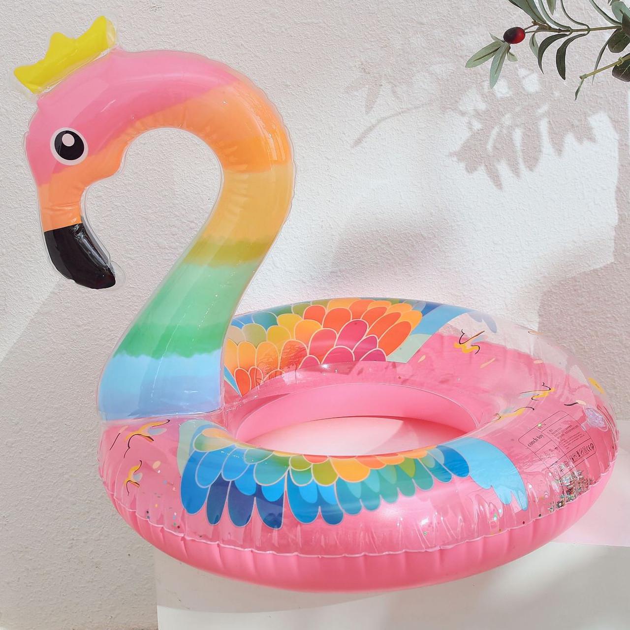 Надувной круг Фламинго 70 см Розовый (28443946) - фото 3 Надувной круг Фламинго 70 см Розовый (28443946) - фото 3