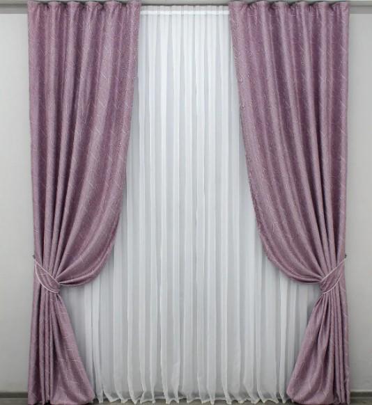 Шторы блекаут 1,5х2,7 м 2 шт. Розовый (1214ш)