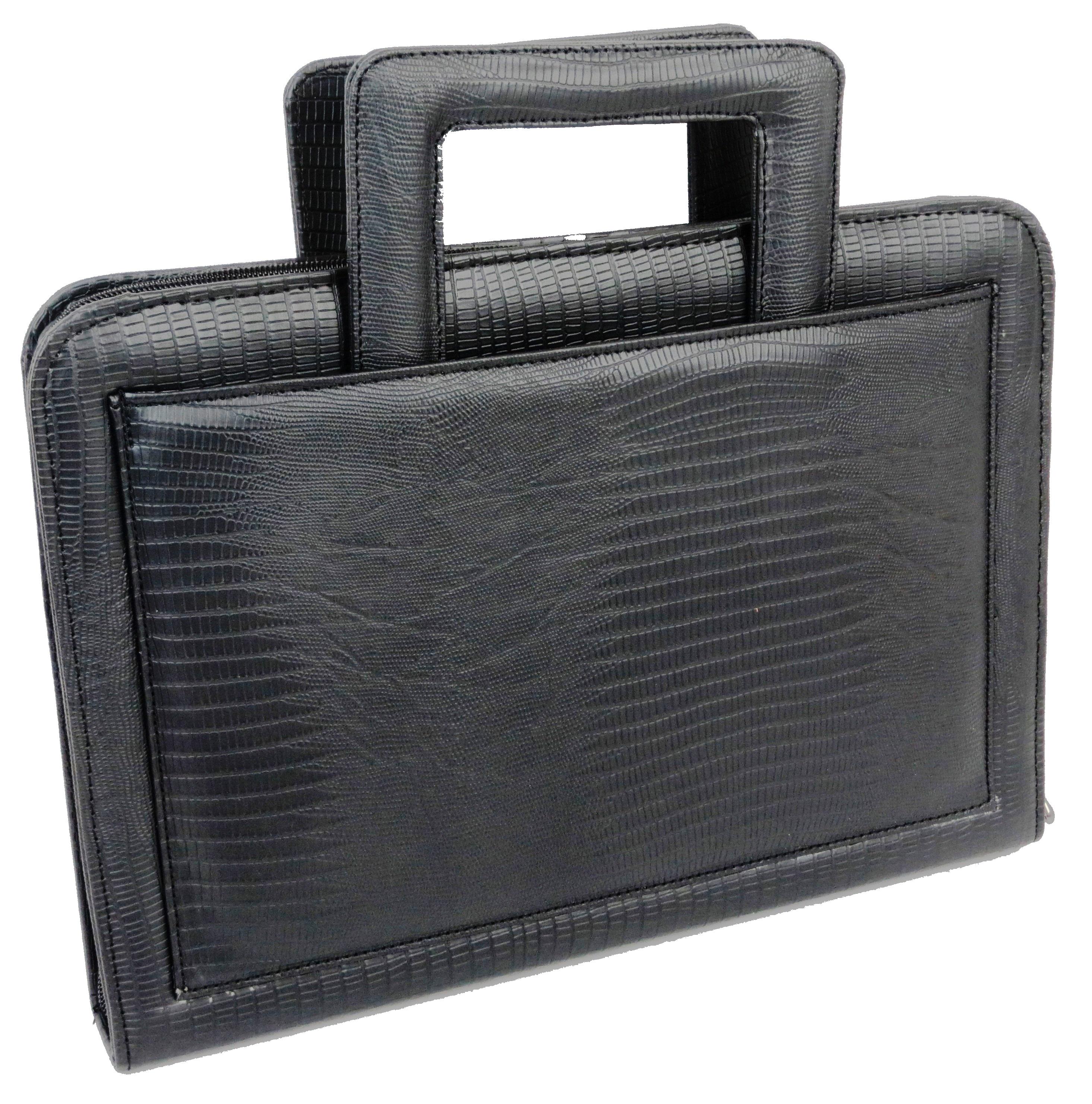Папка-портфель Portfolio из экокожи под змею Коричневый (Portak13 snake black)