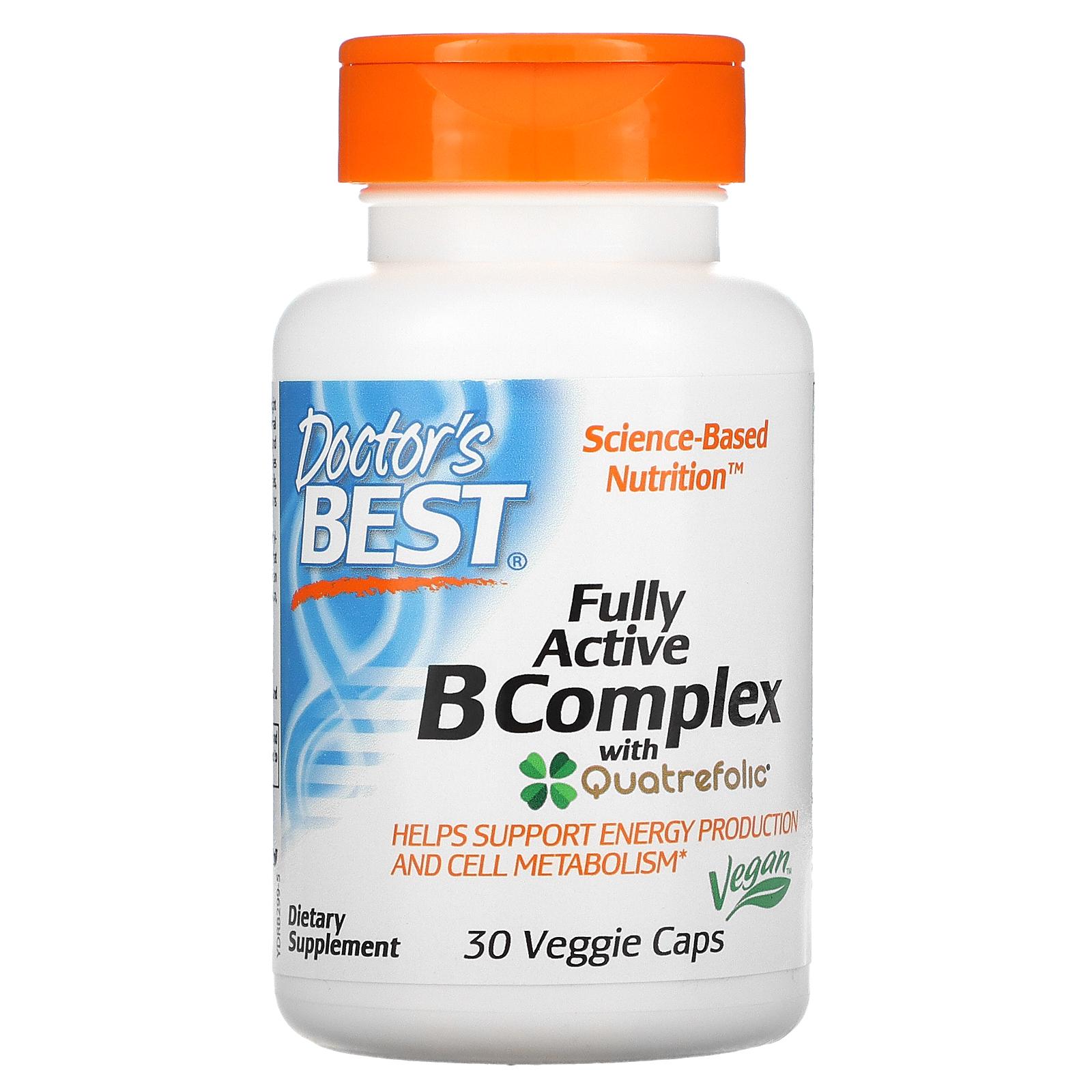 Витамины комплекс Fully Active B Complex with Quatrefolic 30 Veggie caps