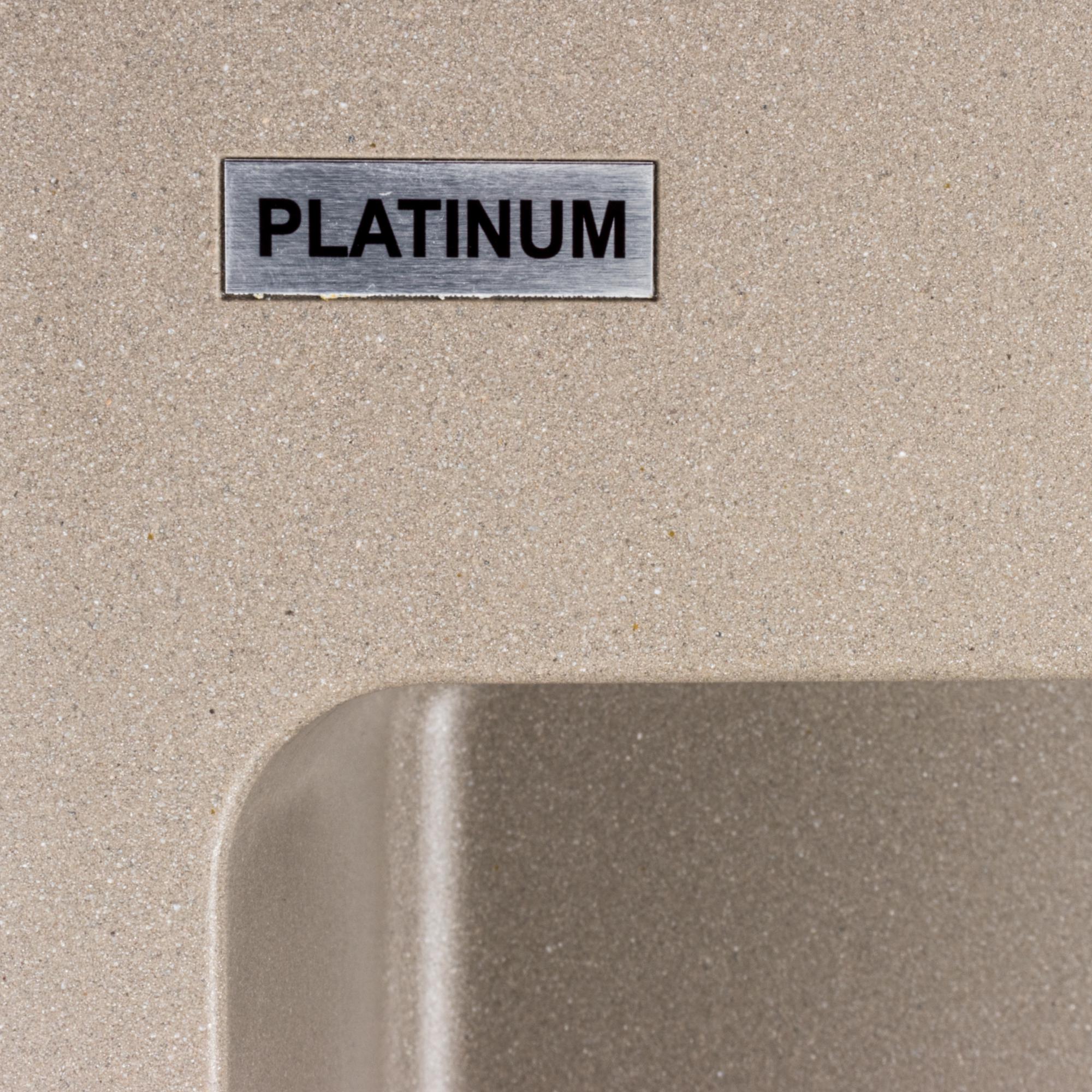 Мийка кухонна Platinum PLS-A39643 гранітна прямокутна 780x500 мм Бежевий (25963326) - фото 7