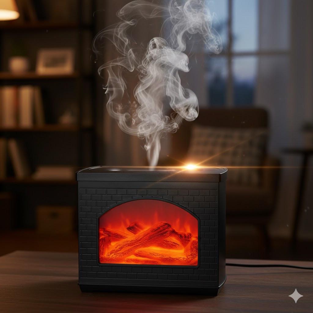 Зволожувач повітря-аромадифузор ультразвуковий LT-9058 з ефектом каміна та світлодіодним підсвічуванням (LT9058) - фото 4 Зволожувач повітря-аромадифузор ультразвуковий LT-9058 з ефектом каміна та світлодіодним підсвічуванням (LT9058) - фото 4