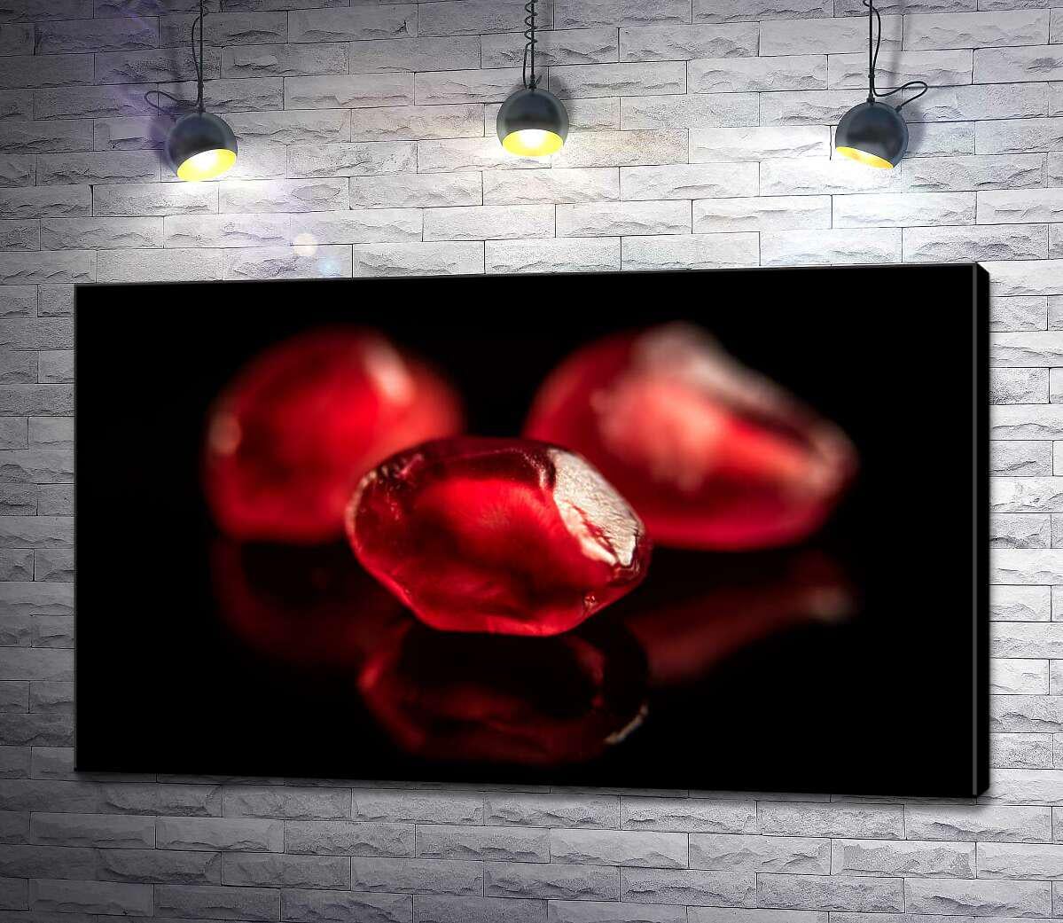 Картина ArtPoster Багровые косточки граната на черном стекле 100x60 см Модуль №1 (000007)
