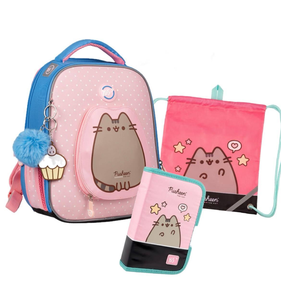 Набір рюкзак ортопедичний/пенал/сумка Yes Pusheen H-100 (559548К) Набір рюкзак ортопедичний/пенал/сумка Yes Pusheen H-100 (559548К)