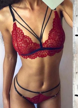 Комплект білизни Ажурна гармонія M/L Червоний (Н-0860-Ч)