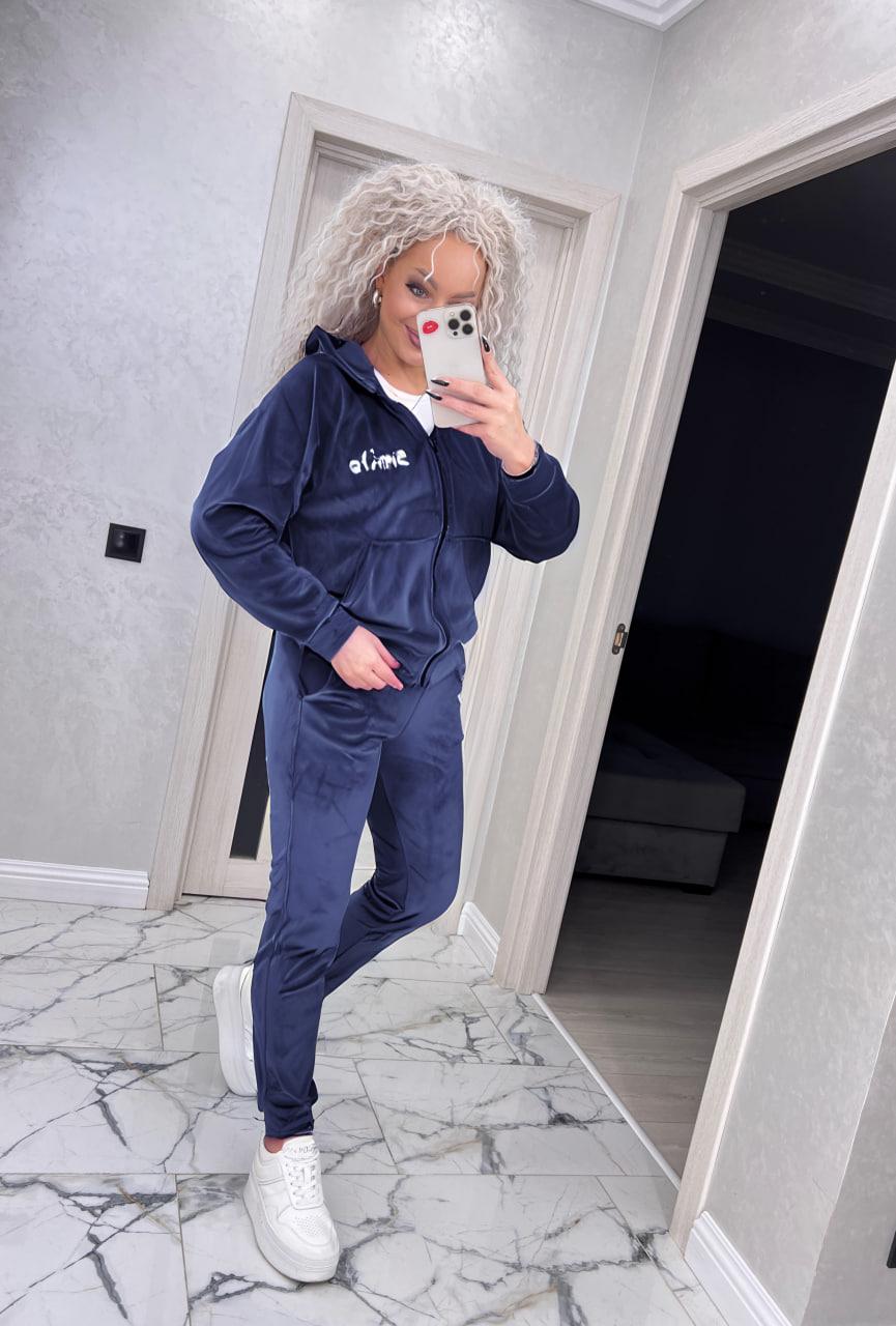 Костюм Smile велюровий р. 48 Синій (1822-ді)