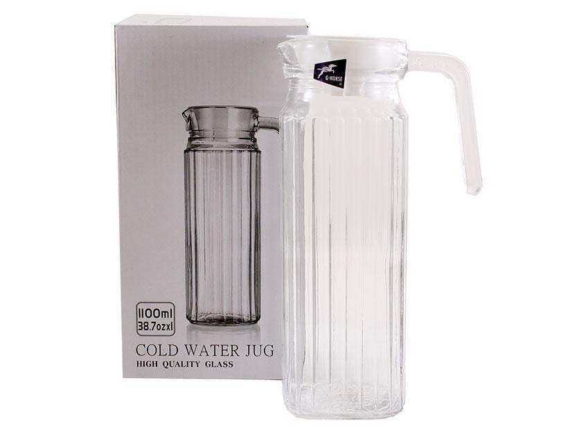 Глечик скляний G-Horse 1,1 л з кришкою (BMHSTH1100)