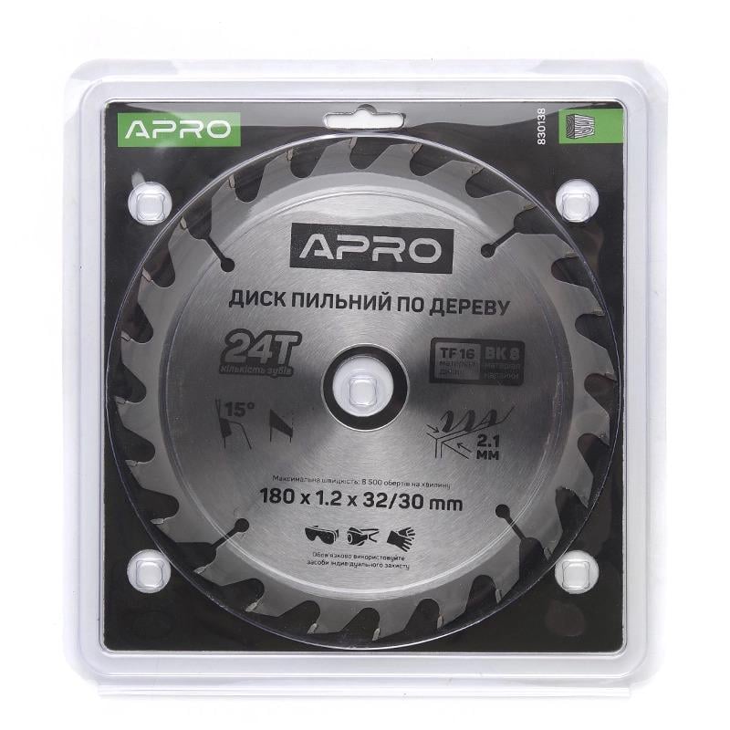 Диск пильный по дереву Apro 180х32/30х24T (830138) - фото 2 Диск пильный по дереву Apro 180х32/30х24T (830138) - фото 2