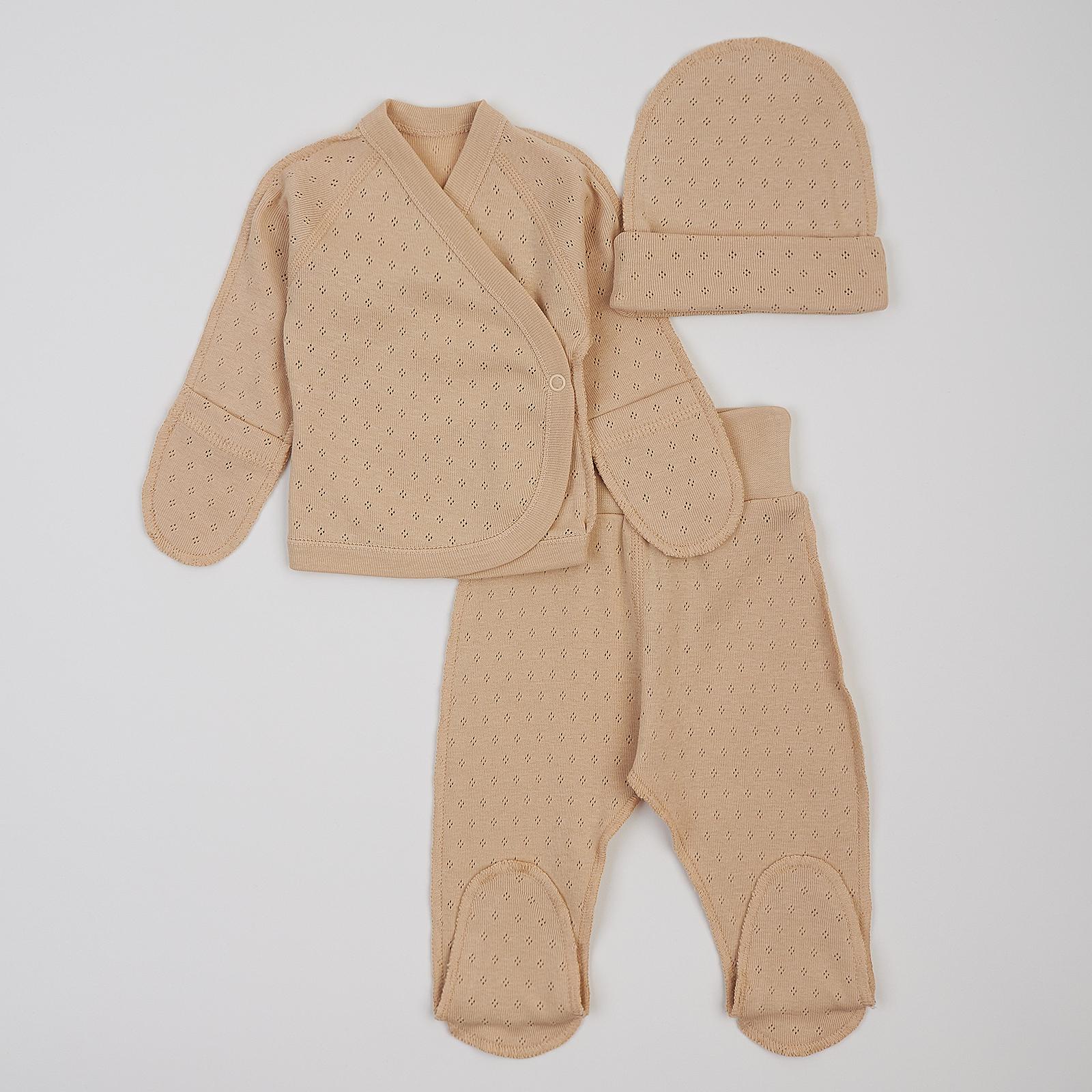 Комплект дитячий з льолі/повзунів та шапки 56 см (К1АЖ002)