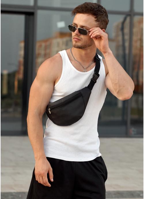 Поясна сумка чоловіча Sambag з екошкіри Чорний (840033514)