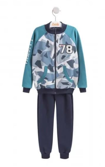 Костюм спортивний для хлопчика Bembi КС 605 104 см Зелений/Синій