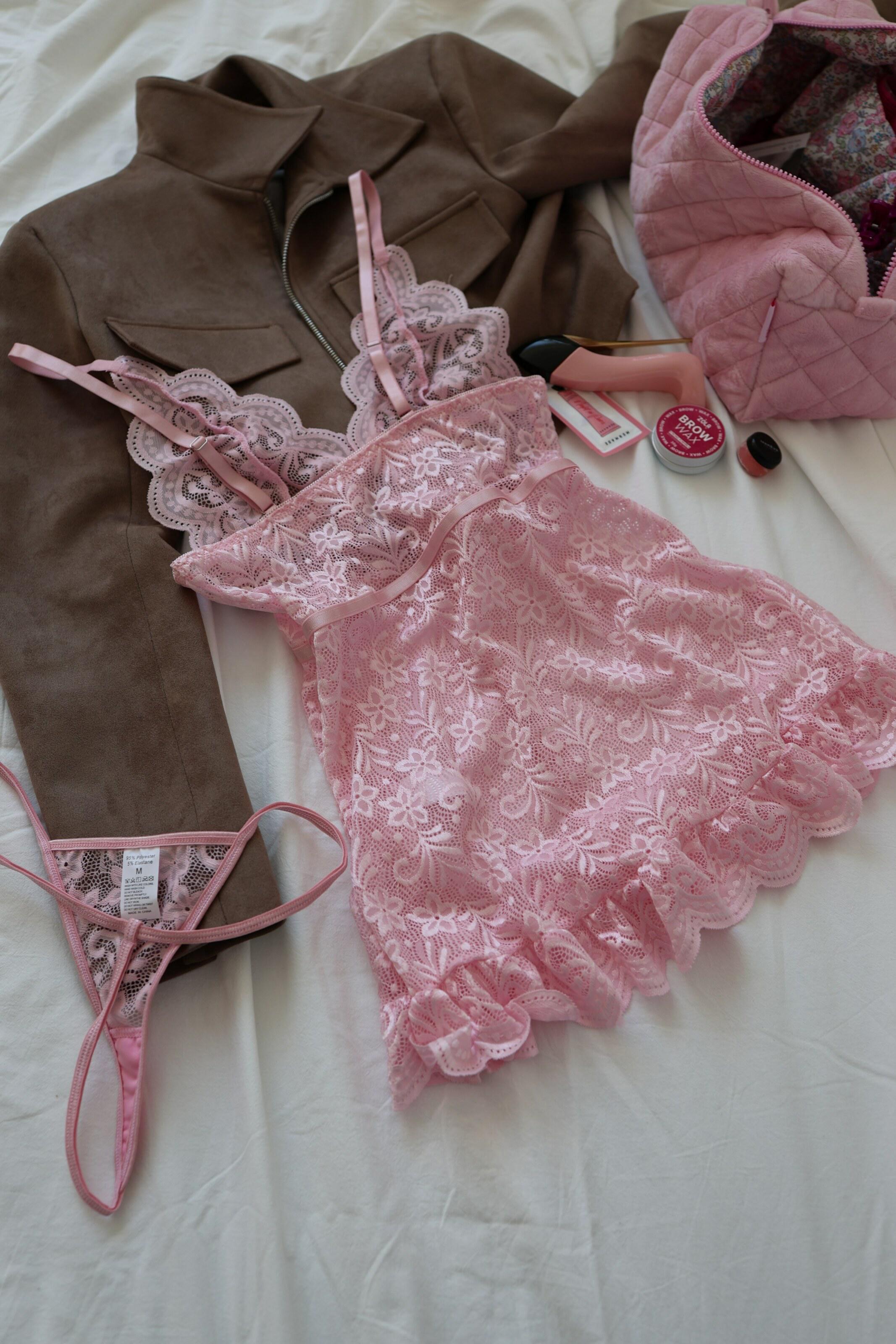 Комплект білизни жіночий Nova Vega пеньюар/трусики M Рожевий (105-D157-1) - фото 6 Комплект білизни жіночий Nova Vega пеньюар/трусики M Рожевий (105-D157-1) - фото 6