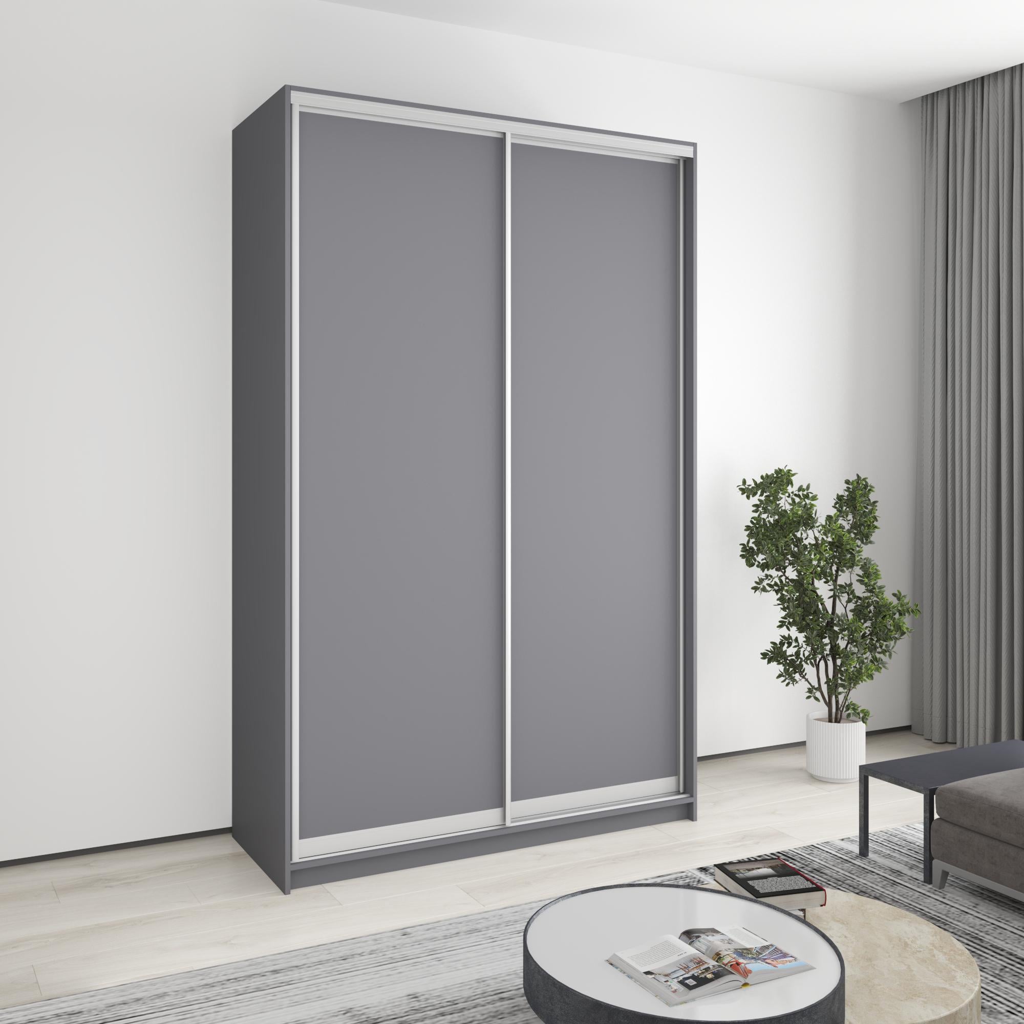 Шкаф-купе двухдверный MebelStar Комбо AL 2 ДСП 150x60x240 см Антрацит (MBS-4072)