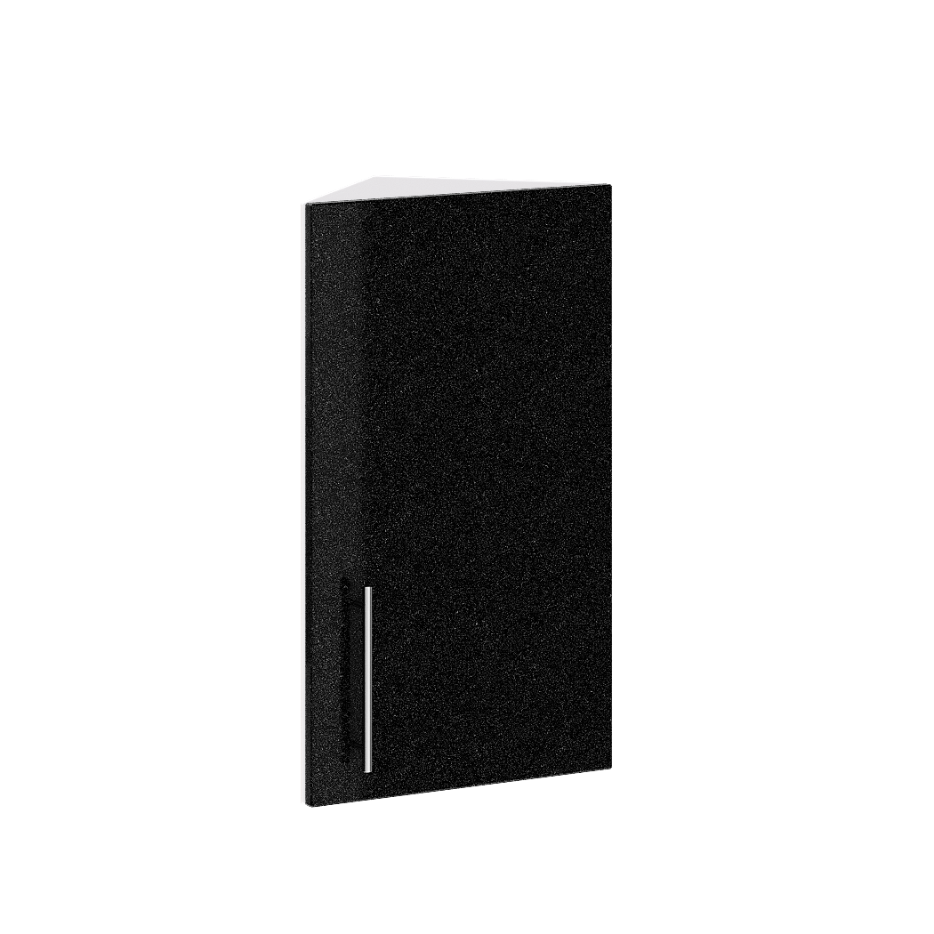 Шкаф верхний угловое окончание Эверест Модерн модуль Верх В33-300 30х30х72 см Черный металлик глянец/Белый (02808)