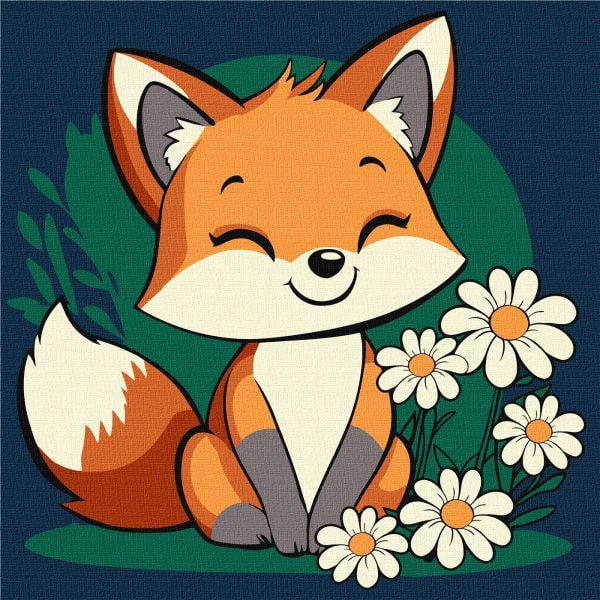 Картина по номерам Ideyka Красивая лисичка 25х25 см (Id-KHO6299)