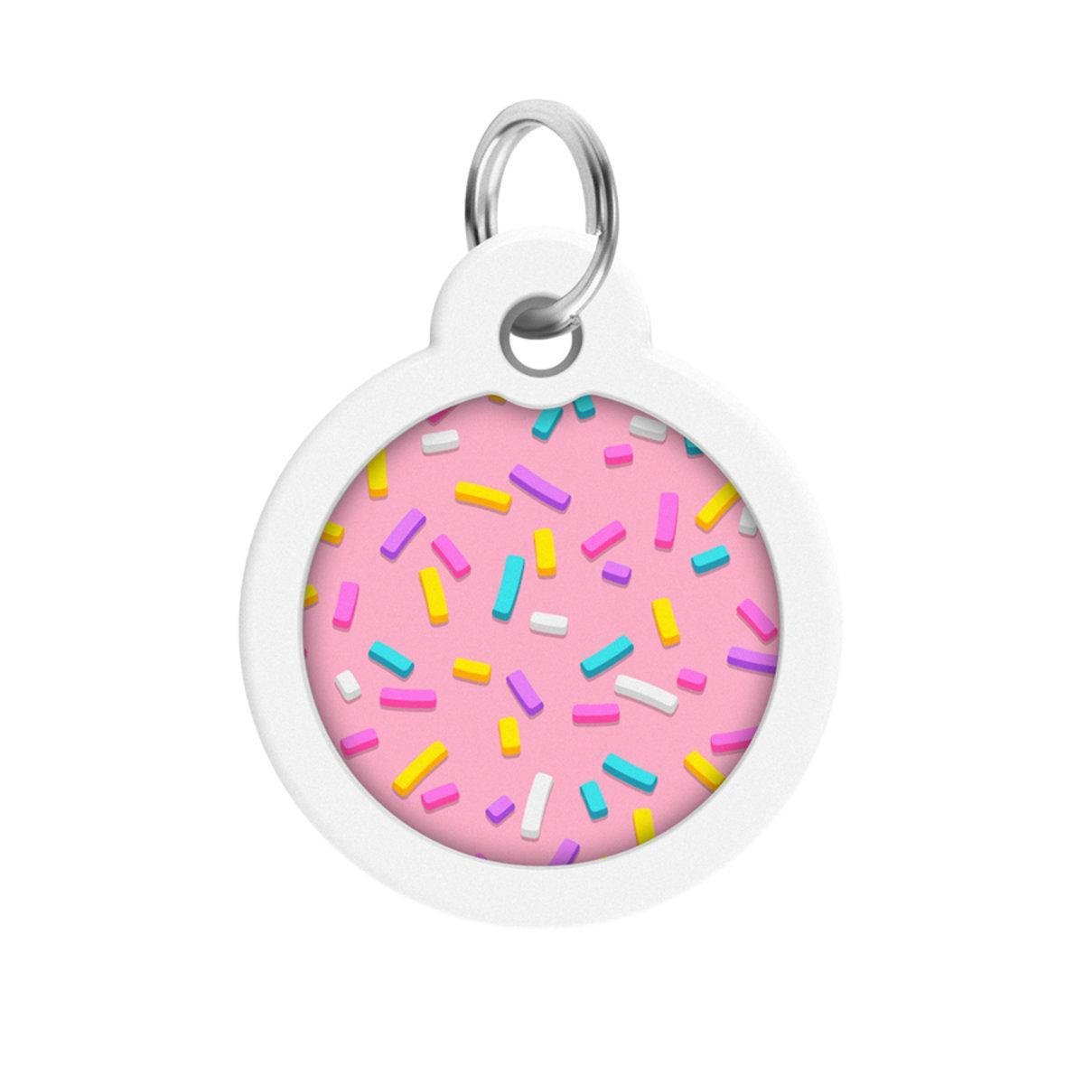 Адресник металевий для собак і котів Waudog Smart ID Маршмеллоу з QR паспортом коло 30 мм (230-0214 Col)