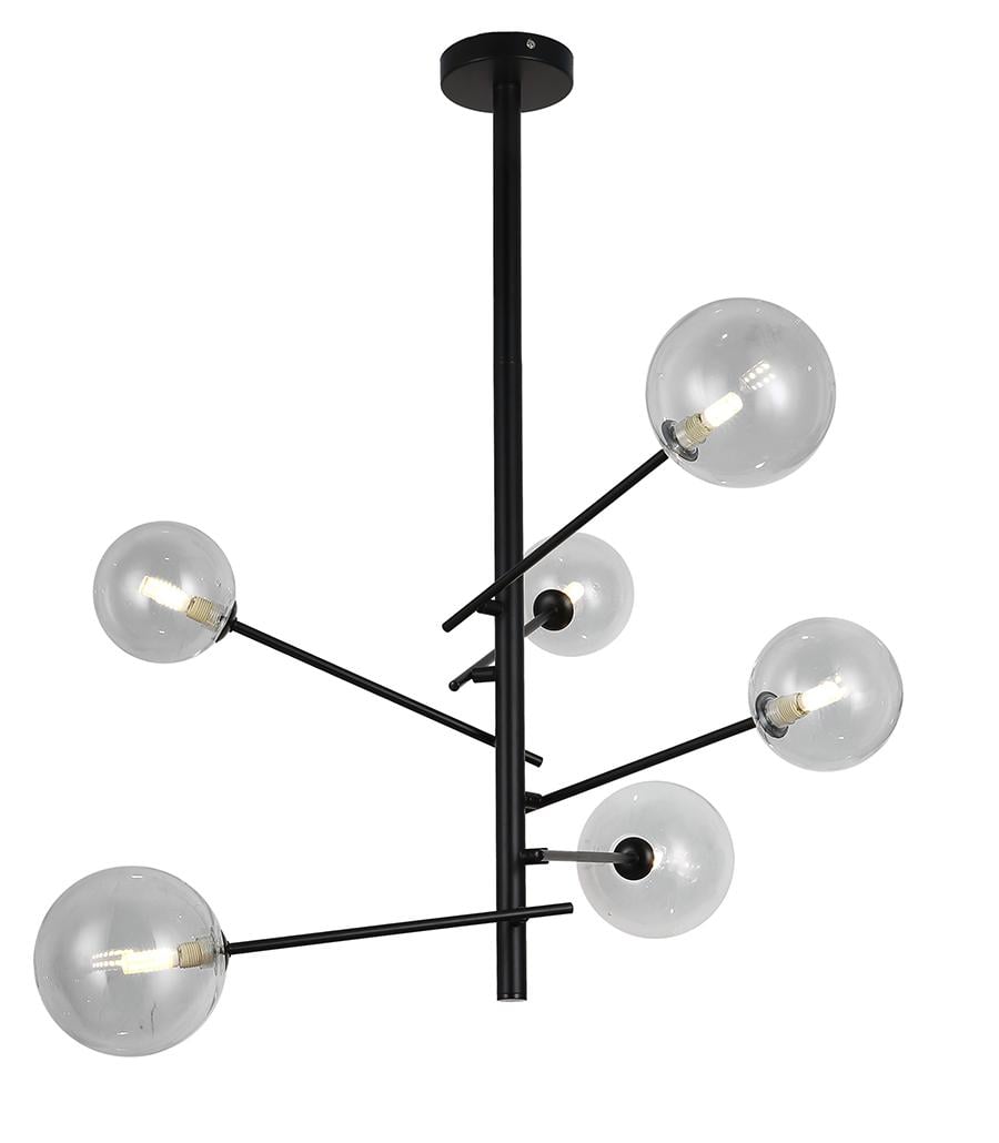 Люстра подвесная 761LLP01-6 BK+CL