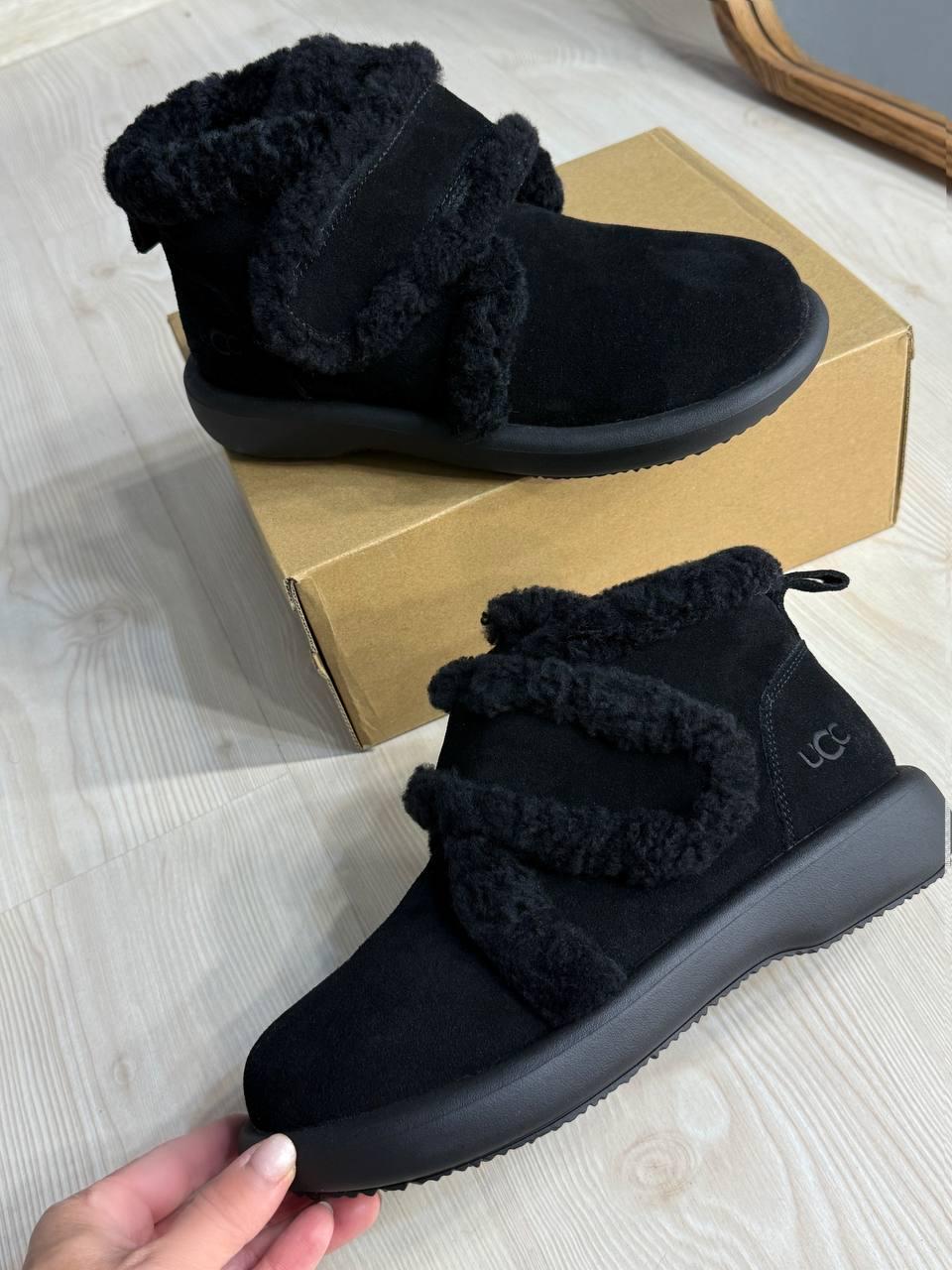 Ботинки женские Hengji 13-1 угги замшевые на меху с опушкой р. 39 Черный (5658) Ботинки женские Hengji 13-1 угги замшевые на меху с опушкой р. 39 Черный (5658)