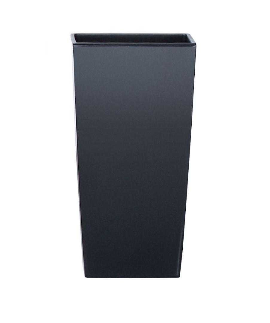 Горщик для квітів Prosperplast URBI 22х42 см квадратнийз вкладишем вкладишем Антрацит (72975-433)