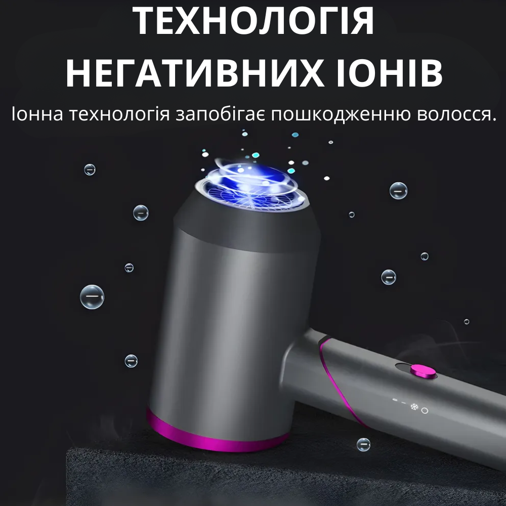 Фен для волосся Hoco з іонізацією та регулюванням температури 1600 Вт Сірий (HP13-Plus) - фото 2