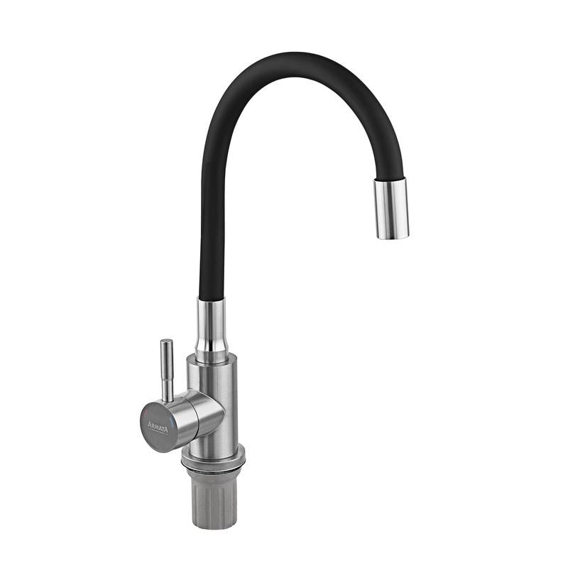 Кран для кухни с гибким шлангом высокий однорычажный Armata SUS-011 нержавеющая сталь Хром (b-CH6480) - фото 5 Кран для кухни с гибким шлангом высокий однорычажный Armata SUS-011 нержавеющая сталь Хром (b-CH6480) - фото 5