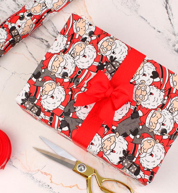 Подарочная бумага для упаковки Санты 70 см/8 м (31064162)
