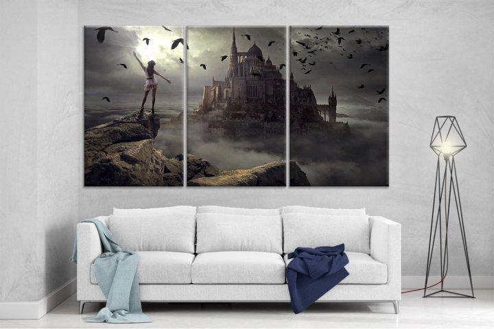 Картина модульная на холсте DK Девушка на обрыве 159x99 см (XL20)
