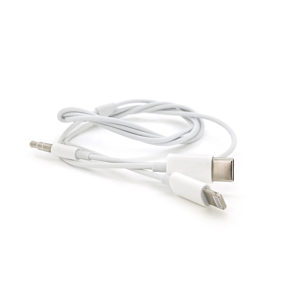 Кабель- JH-CM32 Jack 3,5 мм M Lighting Type-C 1 м Білий (37437)