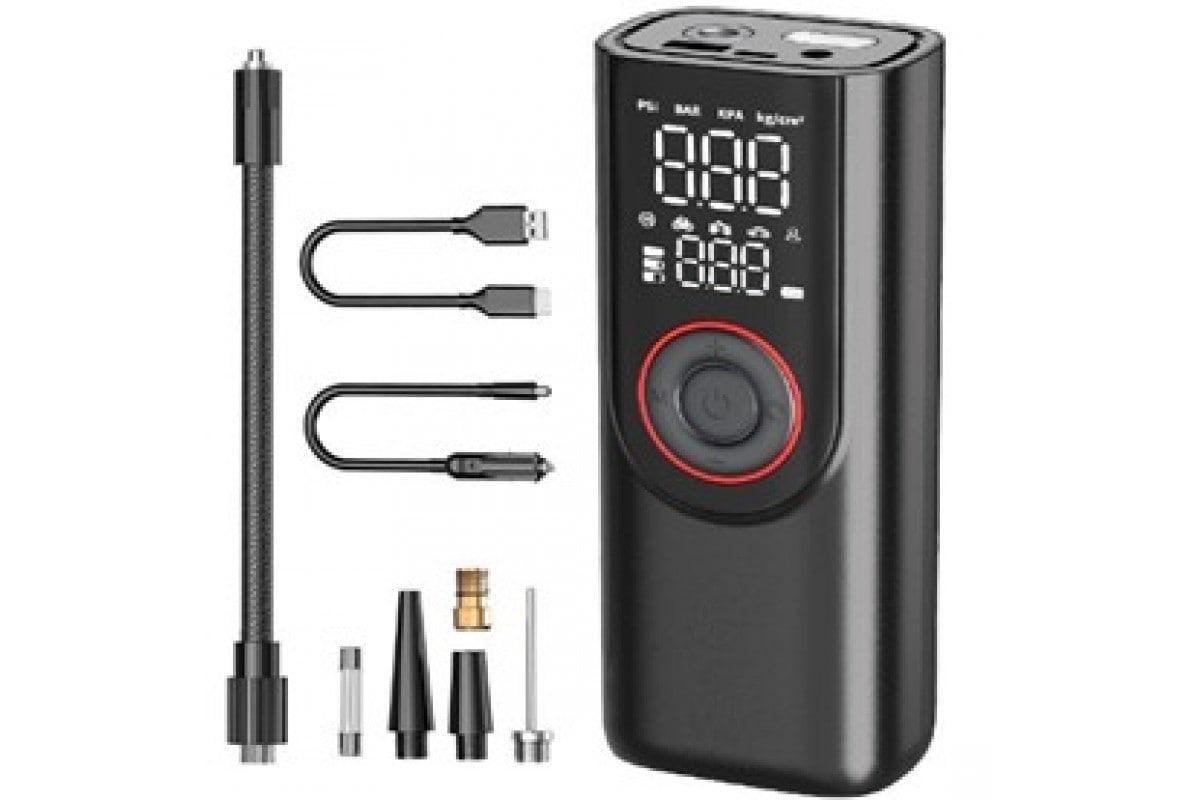 Компресор ATJ-9566 80 W 2000 mAh портативний універсальний насос із LED-дисплеєм (17372)
