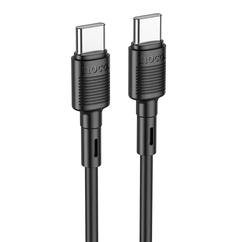 Кабель для зарядки Hoco Type-C to Type-C Victory charging data cable X83 1 м 60W 3A Чорний - фото 1