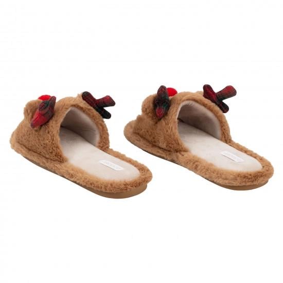 Домашние тапочки новогодние Ardesto Christmas р. 38/39 Коричневый (ART2538DB)