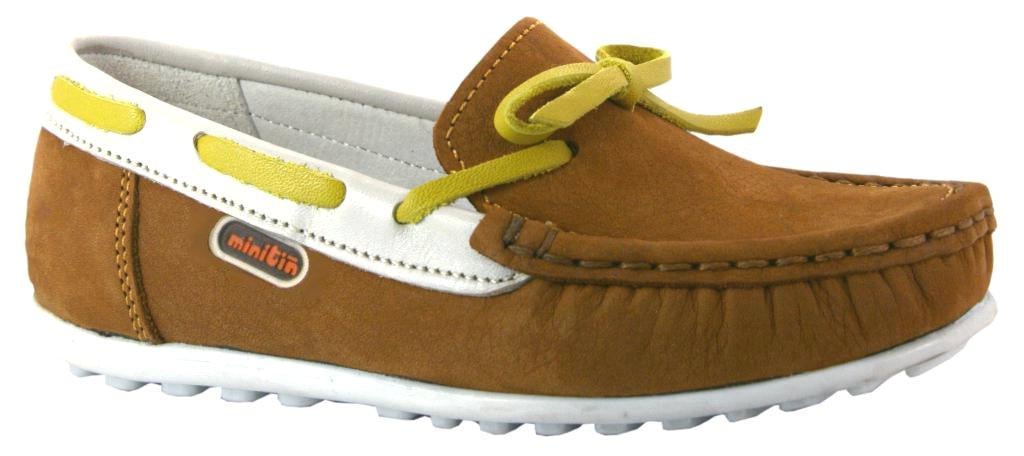 Мокасини Minitin для хлопчиків 028 нубук р. 25 Коричневий