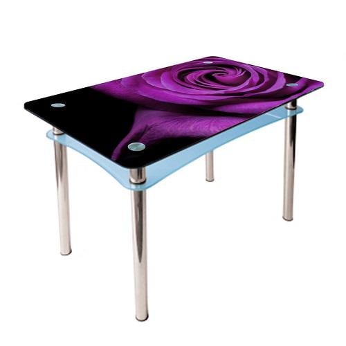 Кухонний стіл Корал Абріс 1000x600x750 мм фотодрук Фіолетовий