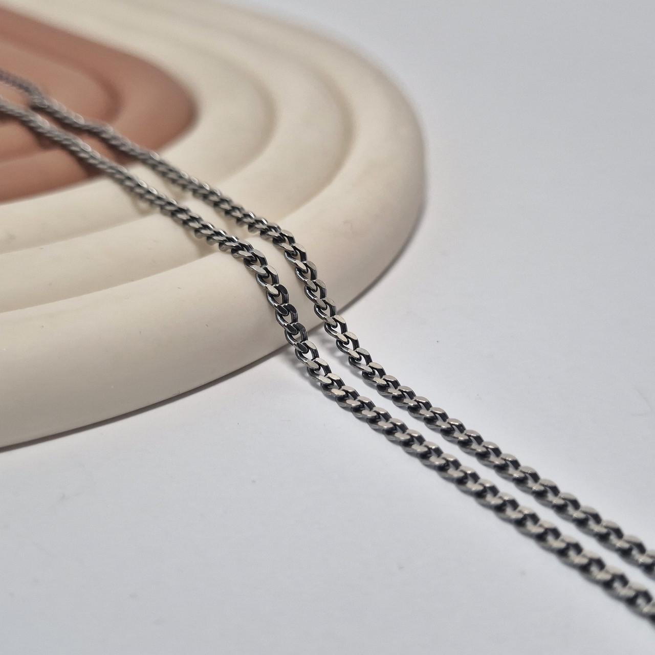 Цепочка панцирь серебро 925 пробы черненное 7,38 г 55 см (пч70)