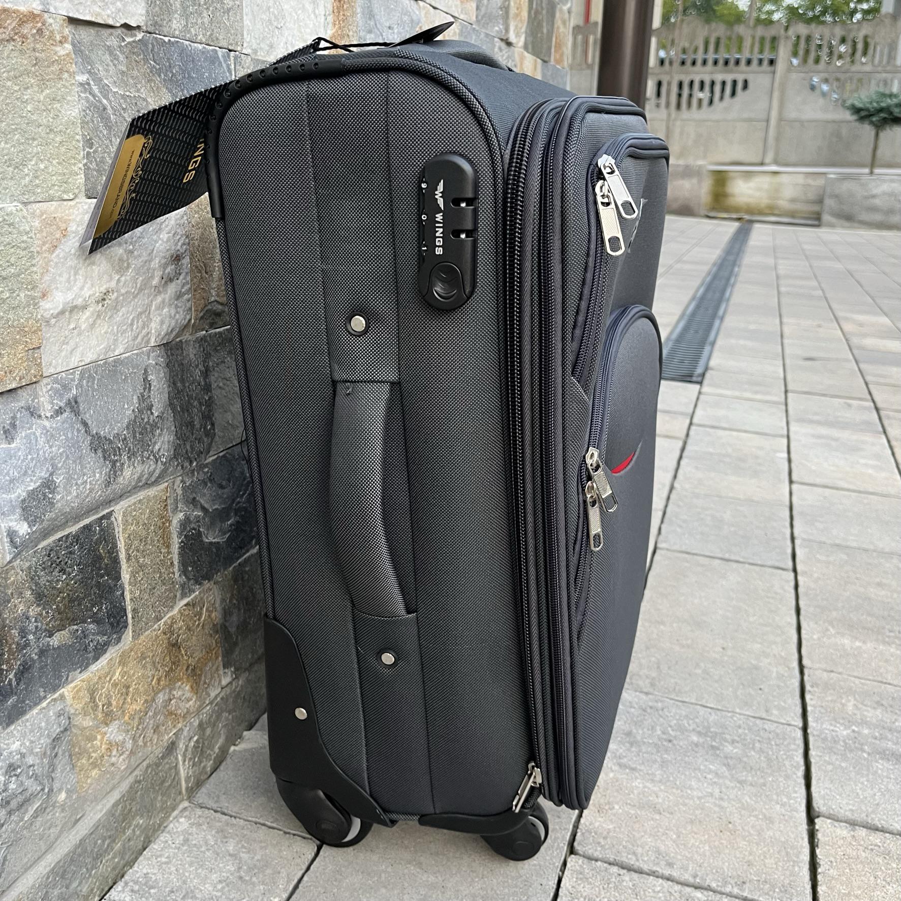 Чемодан тканевый малый на 4 колесах Wings 1708 S Серый - фото 4 Чемодан тканевый малый на 4 колесах Wings 1708 S Серый - фото 4