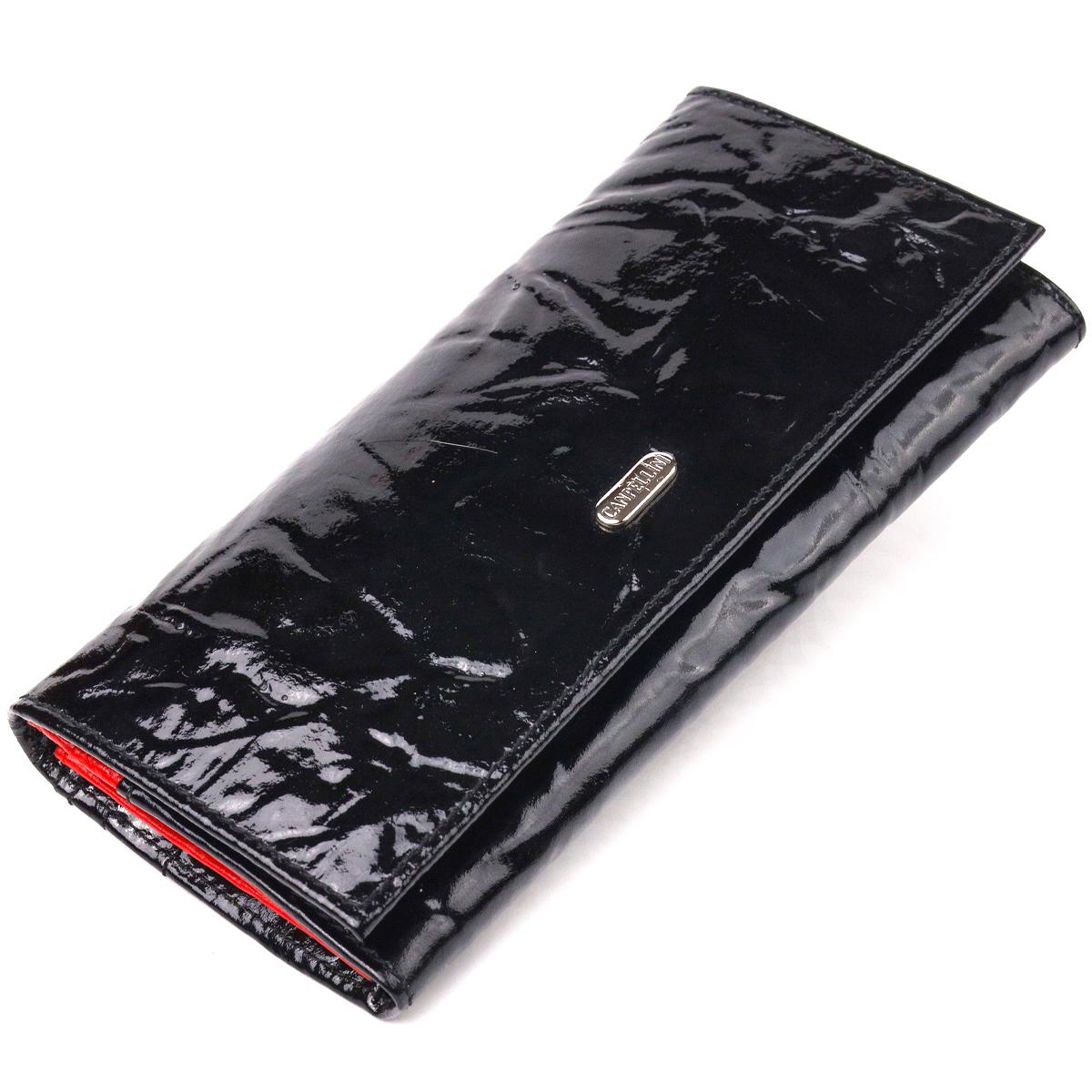 Кошелек женский из натуральной кожи Canpellini Wallet 21649 фактурный горизонтальный Черный (55428)