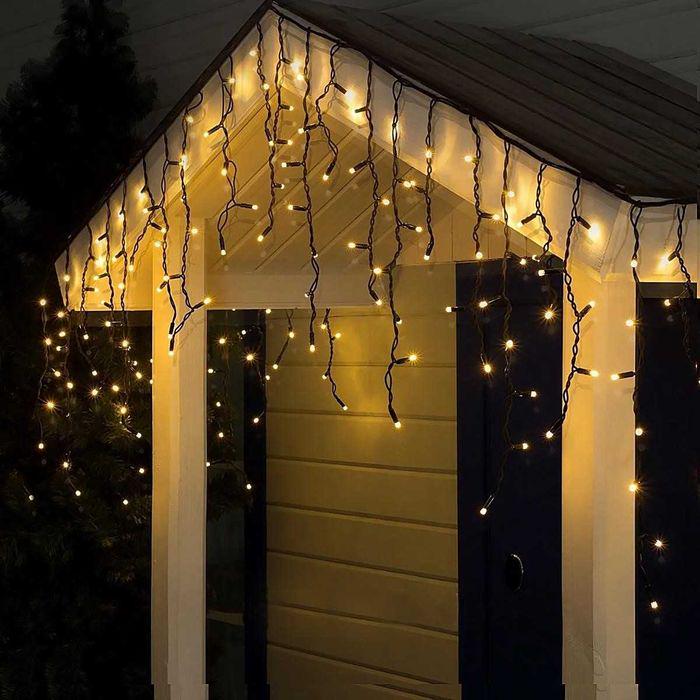 Гирлянда бахрома уличная 240 LED 8 м 30/50/70 см Теплый белый (4859567)