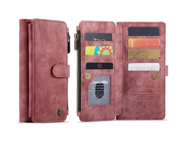 Чехол-кошелек CaseMe Retro Leather для Samsung Galaxy S23 Plus Малиновый