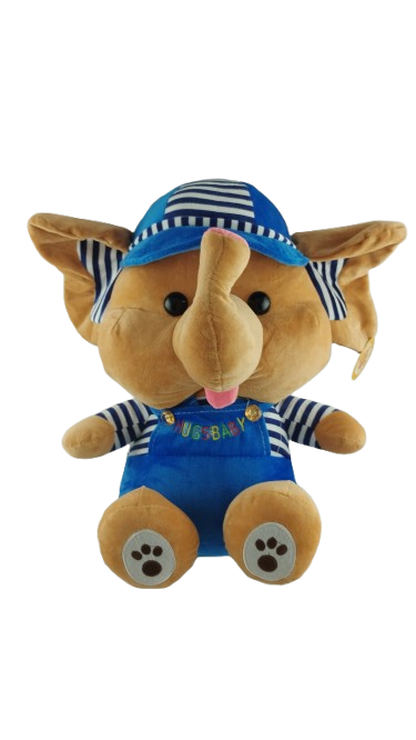 М'яка іграшка плюшева Слоник в синьому костюмі 35 см (000016)