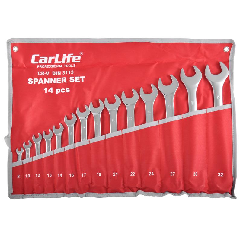 Набор комбинированных ключей Carlife CR-V 8-32 мм 14 шт. (WR4214)