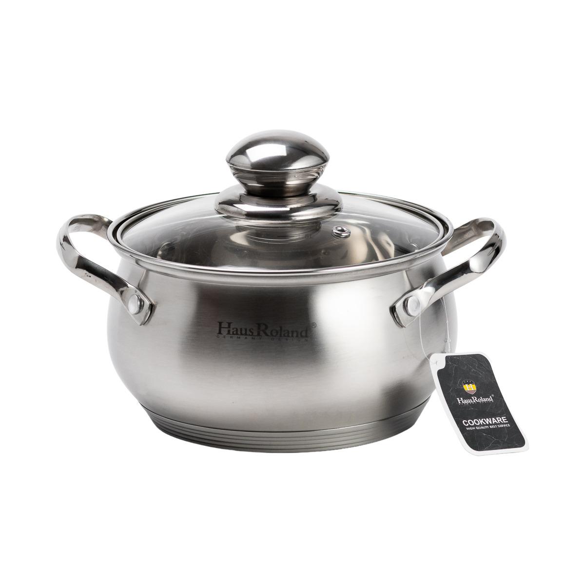 Набір каструль із кришками Haus Roland із нержавіючої сталі з багатошаровим дном 8 предметів 6,3/3,9/2,9/2,1 л Сірий (52637722L) - фото 2 Набір каструль із кришками Haus Roland із нержавіючої сталі з багатошаровим дном 8 предметів 6,3/3,9/2,9/2,1 л Сірий (52637722L) - фото 2