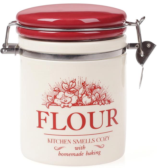 Банка керамічна Англійська Шипшина FLOUR 600 мл з металевою затяжкою (BD-DM005-W)