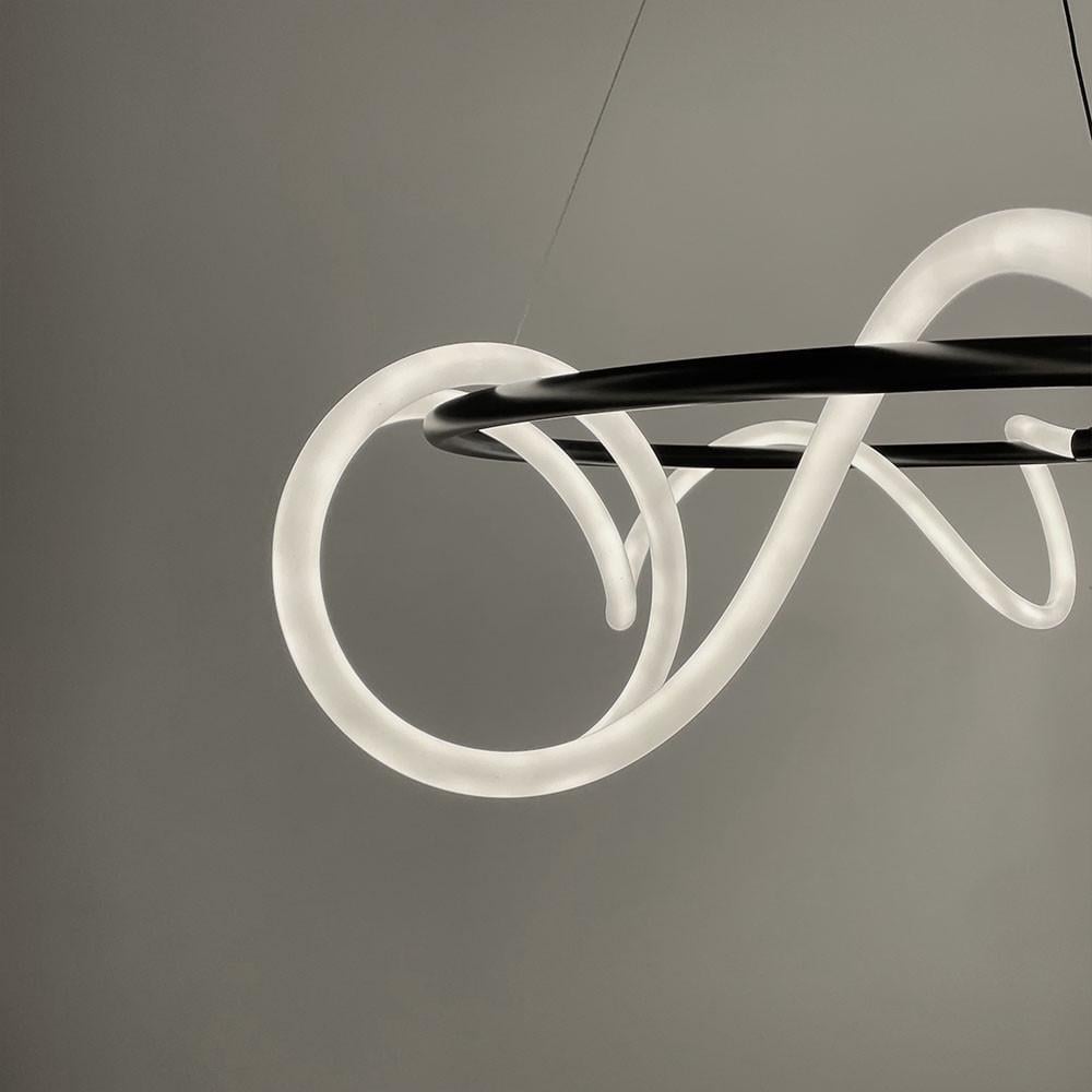 Люстра кольцевая с гибкой Led лентой d 85 см кольцо 60 см Черный (y 410-600 bk) - фото 2 Люстра кольцевая с гибкой Led лентой d 85 см кольцо 60 см Черный (y 410-600 bk) - фото 2