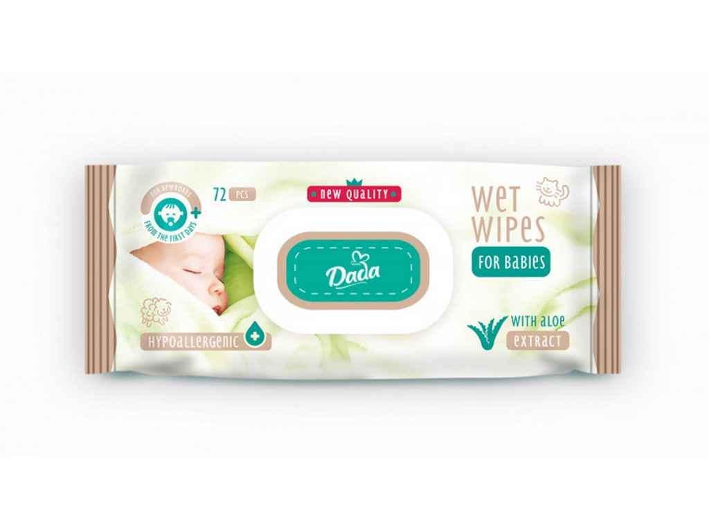 Вологі серветки Dada дитячі з екстрактом алое з клапаном 72 шт. (637944)