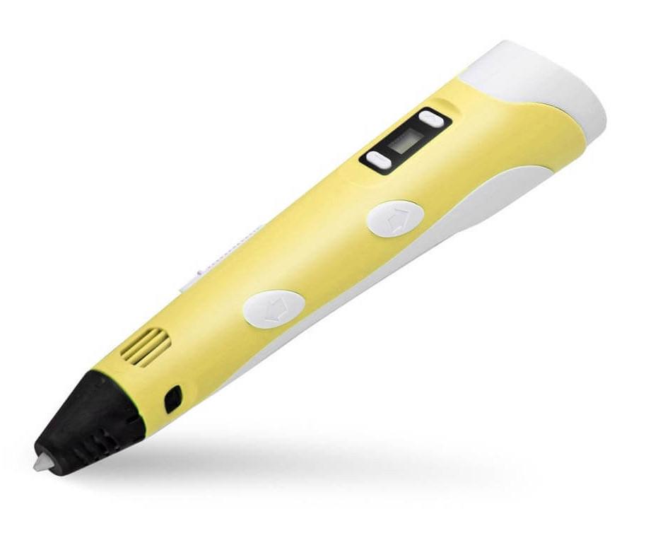 3D ручка для рисования с экраном UKC + пластик 100 метров Желтый