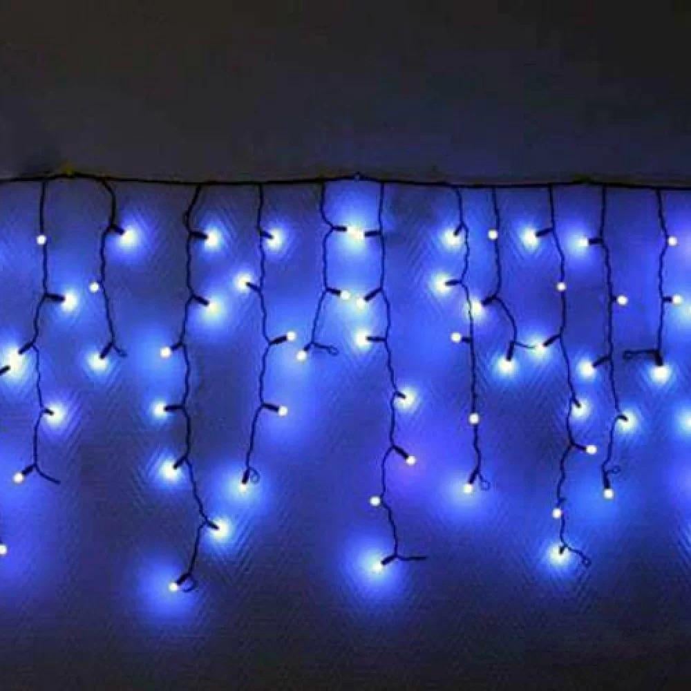 Гирлянда уличная бахрома LED 350 Flash Синяя, черный провод 1-169, 1-81