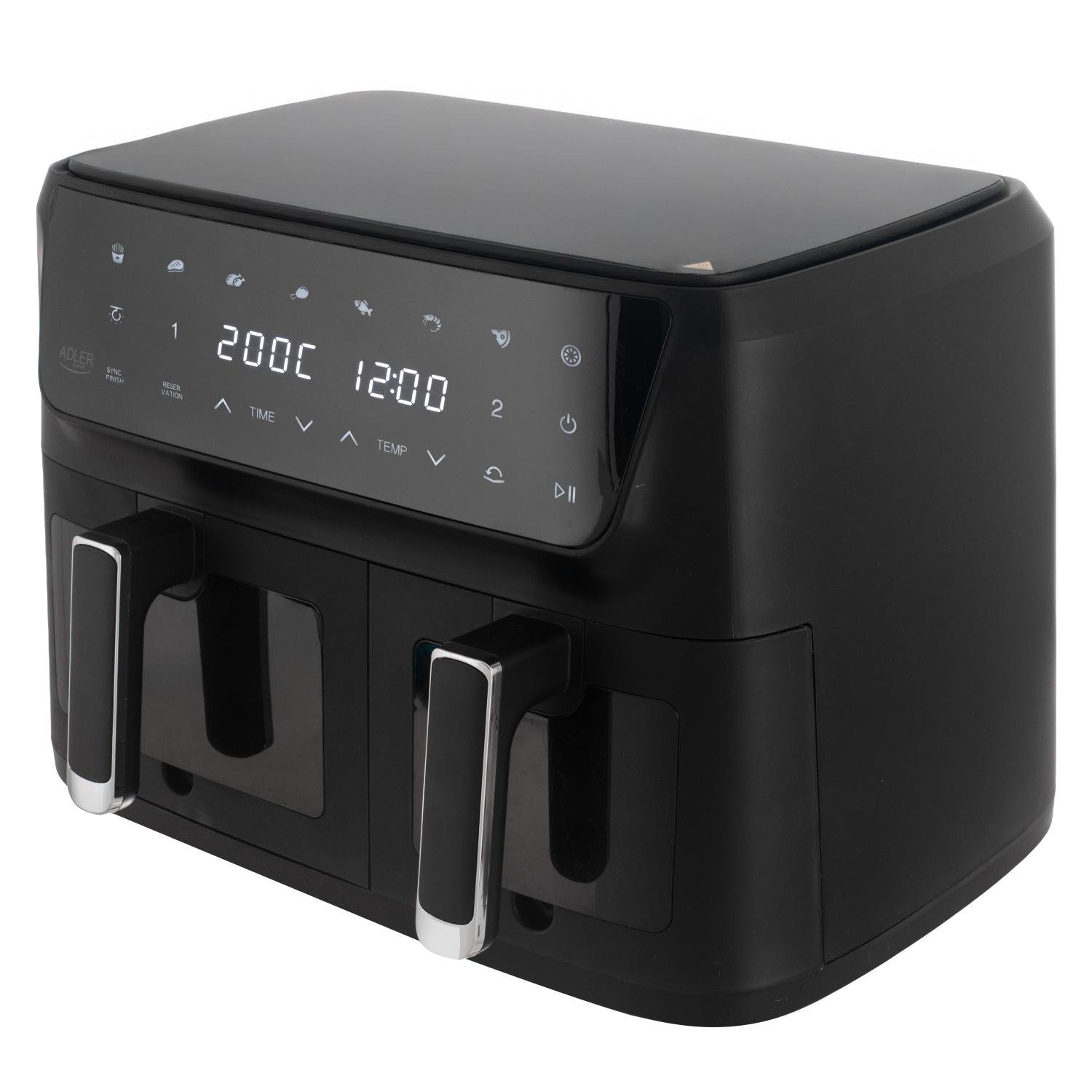 Мультипіч Adler AD 6324 LED фритютниця/аерогриль 8 програм 6,5/4,5 л Чорний (31023999)