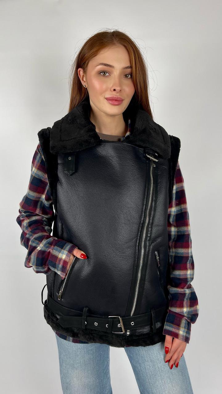 Дублянка жіноча Бренд #800-03 L Чорний (23918488) - фото 2 Дублянка жіноча Бренд #800-03 L Чорний (23918488) - фото 2